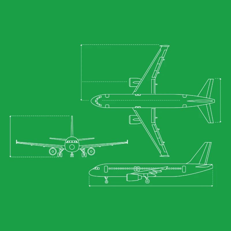 Airplane Blueprint Technical Drawing