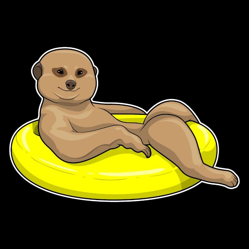 Été de la nage dans le ring de natation de suricate