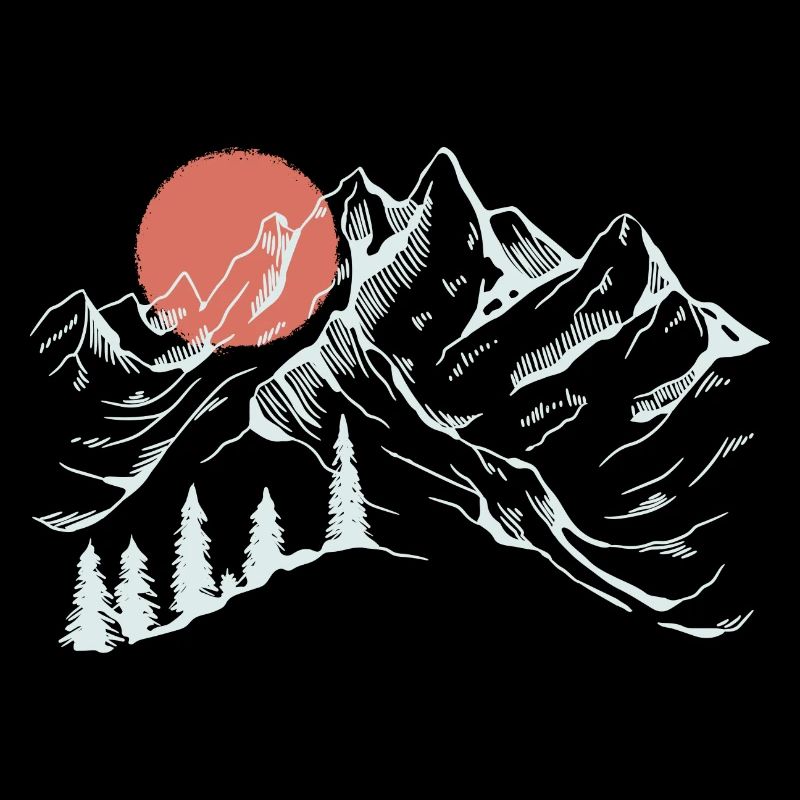 Silhouette de crête de montagne de lever de soleil