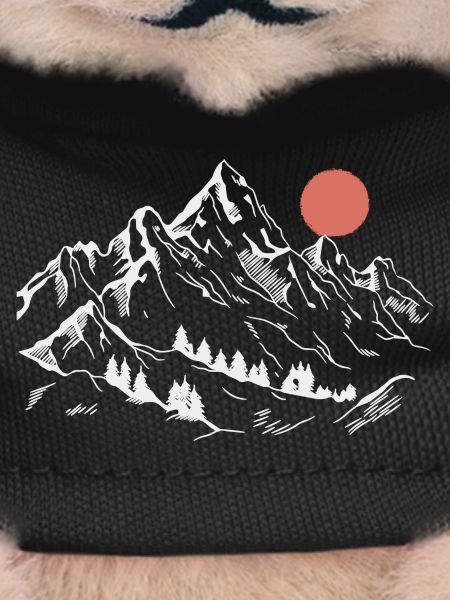 Snowy Peaks Under Red Sun