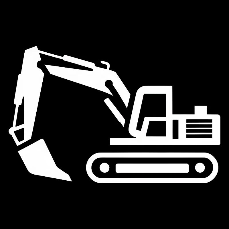 Bagger-Konturen: Silhouette eines Baugeräteführers