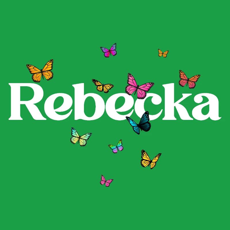 Schöner Mädchenname mit Schmetterlingen REBECKA