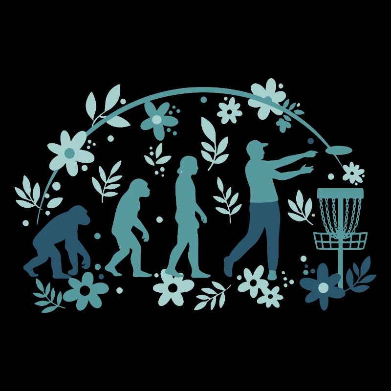 Disc Golf Evolution Funny Disc Golfer Flying Disc