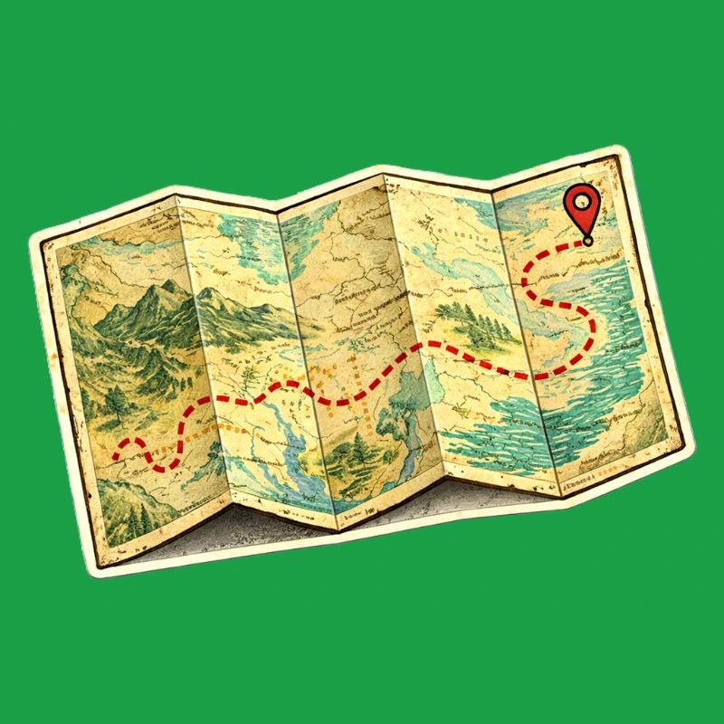 Ancient Map Path Adventure Journey