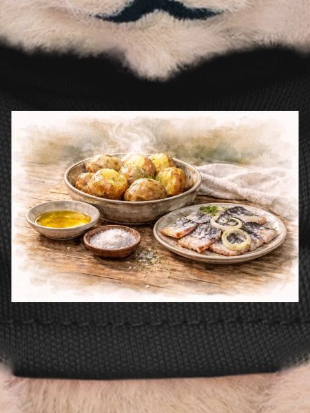 Jacket potatoes with herring Ukrainian