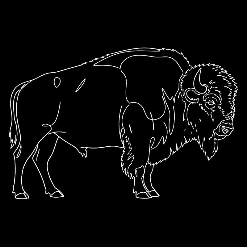 Minimalist Bison Silhouette USA Wilderness