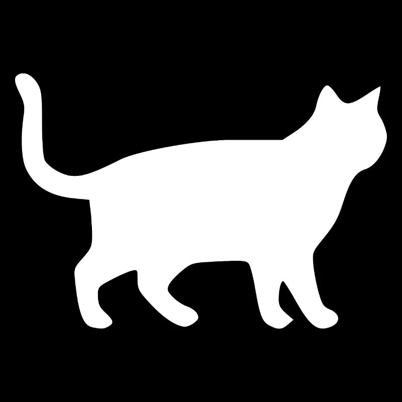 Weiße Katze Katzen Silhouetten Geschenk