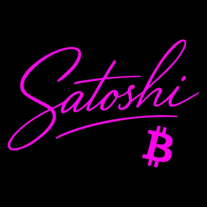 Typographie Satoshi Pink Neon Style Crypto Bitcoin