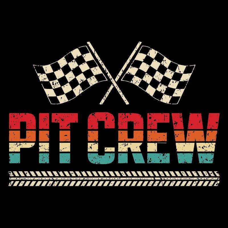 Pit Crew Équipe de Course Automobile Vintage