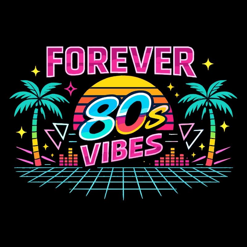 Forever 80s Vibes Neon Sunset