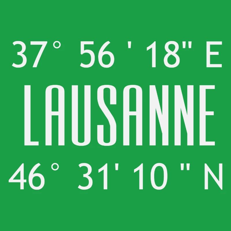 Lausanne Coordinates Typo Graphic