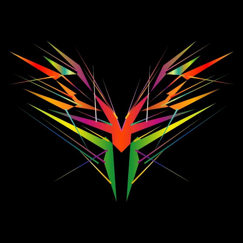 forme d’aile abstraite colorée