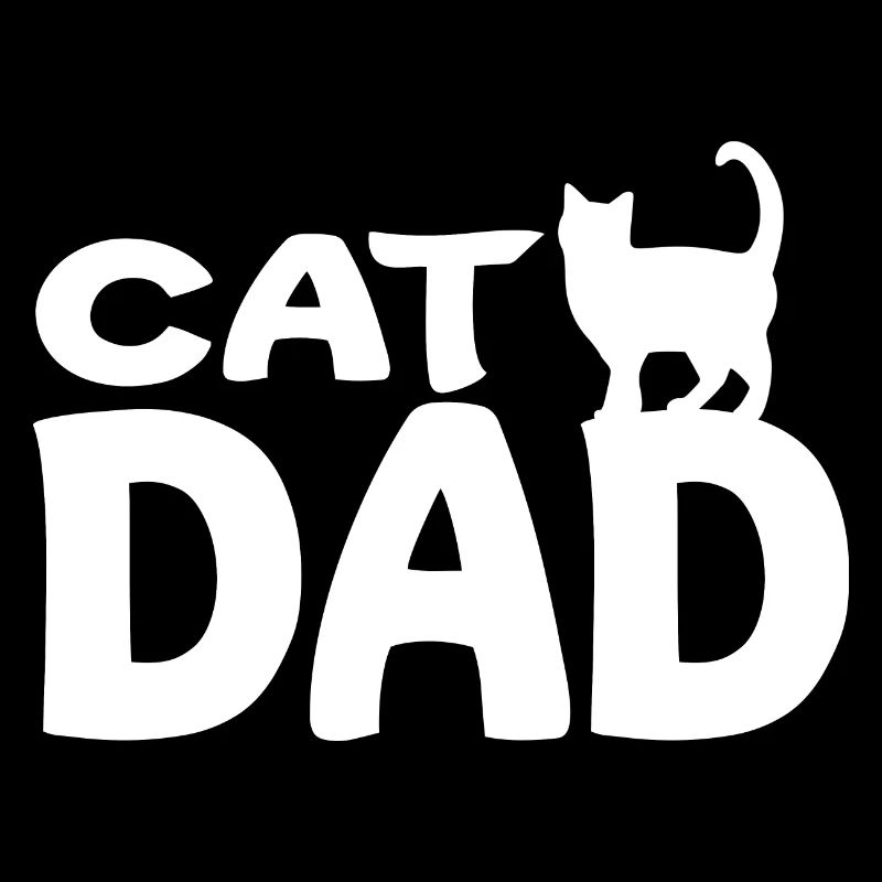 Daddy Cat Silhouette White