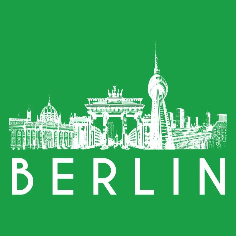 Berlin skyline in white
