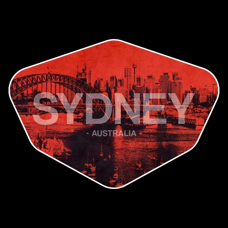 Sydney Retro Skyline Imprimé