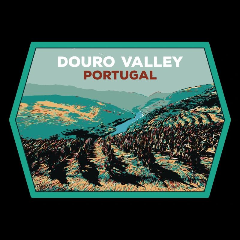 Douro Valley Shield, Portugal Illustration