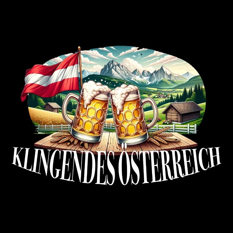 Klingendes Österreich Bier Berge Statement Spruch