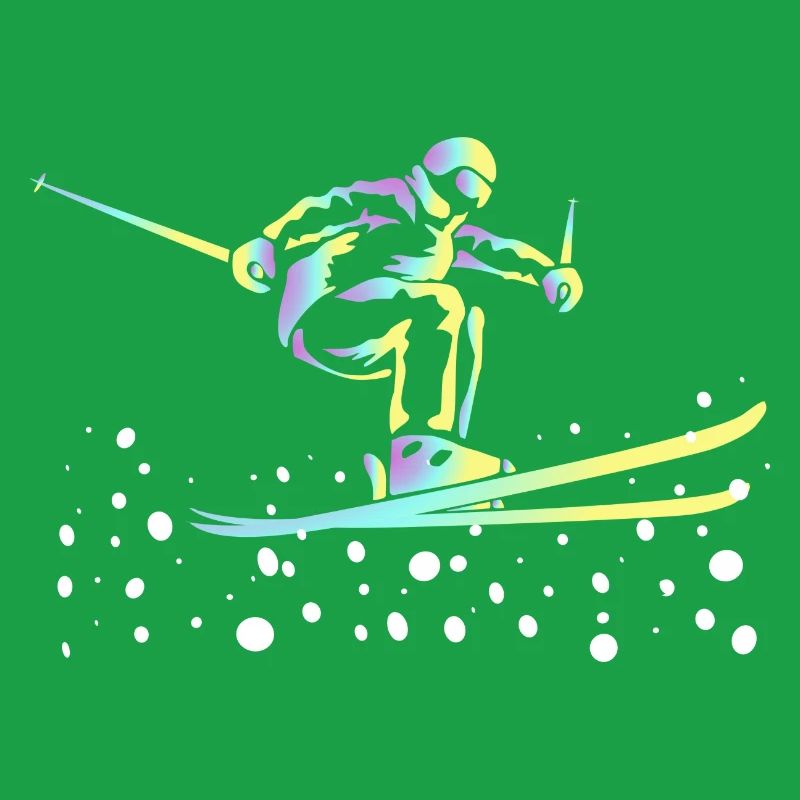 Neon Gradient Ski Jumping