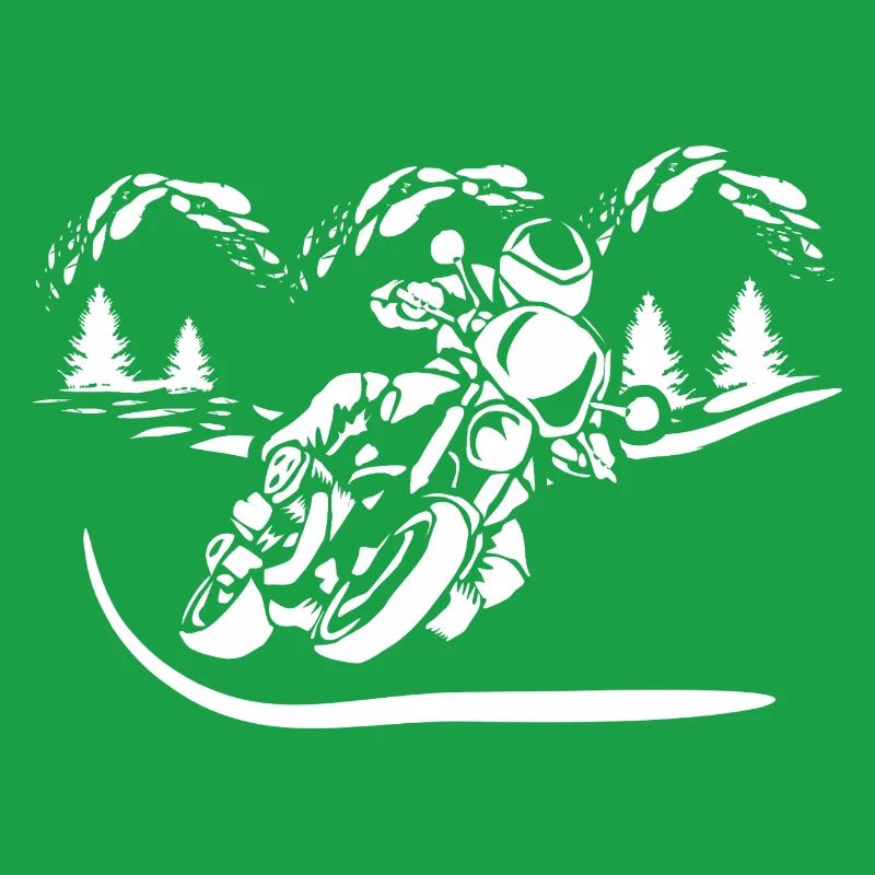 Motorcycle Forest Silhouette