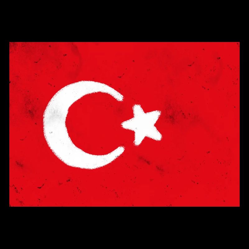 Turkish Flag Abstract Art Print