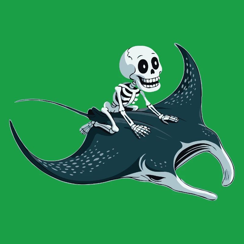 Skeleton on manta ray