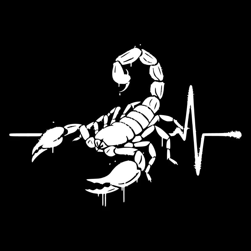 Scorpio Pulse Heartbeat Grunge Vector