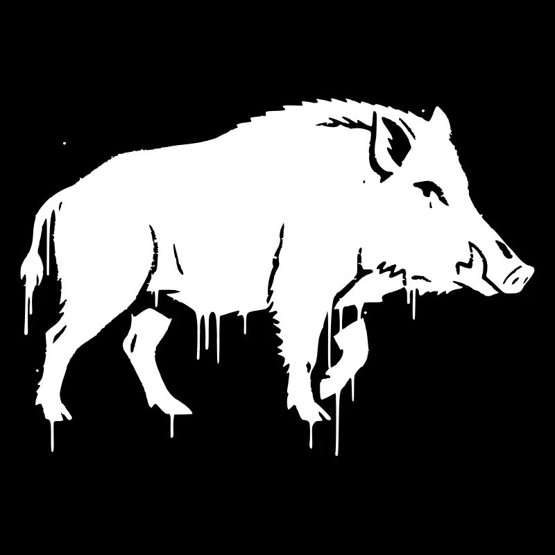 Wild boar graffiti streetwear vector