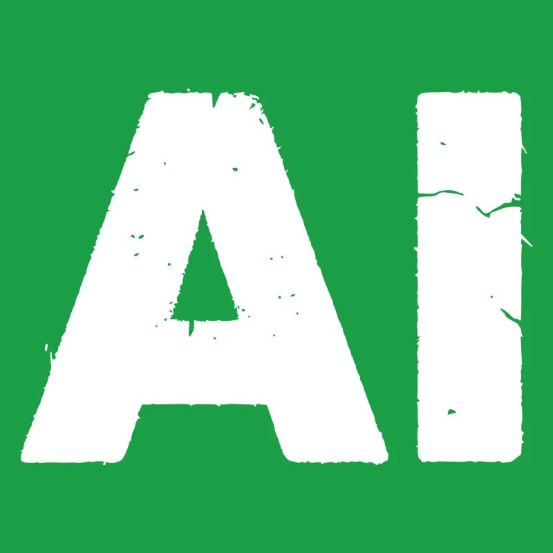 AI Artificial Intelligence Text Grunge Vector