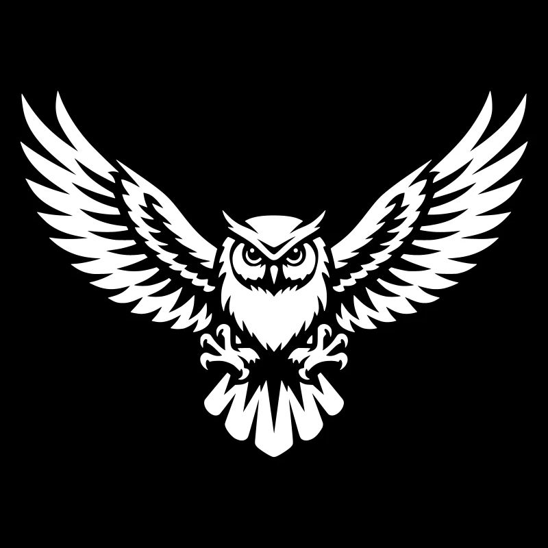 Hibou aux ailes déployées