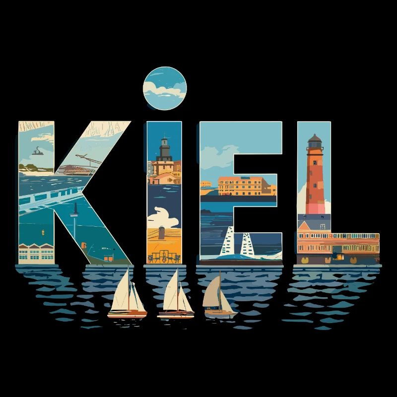  Kiel Hafen Leuchtturm Segelboote Skyline Maritim