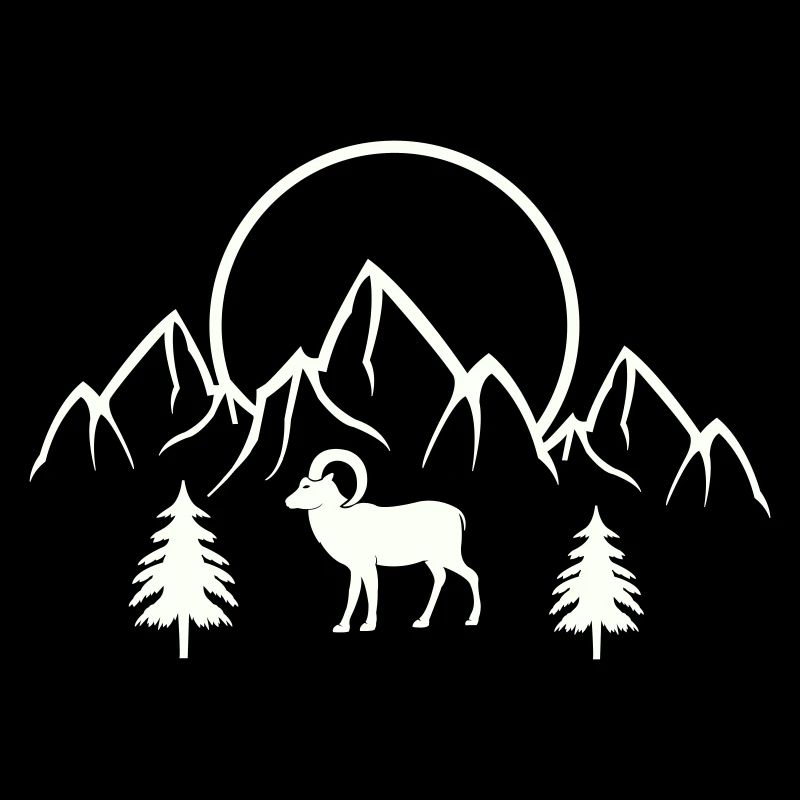 Alpine Mondlandschaft mit Steinbock