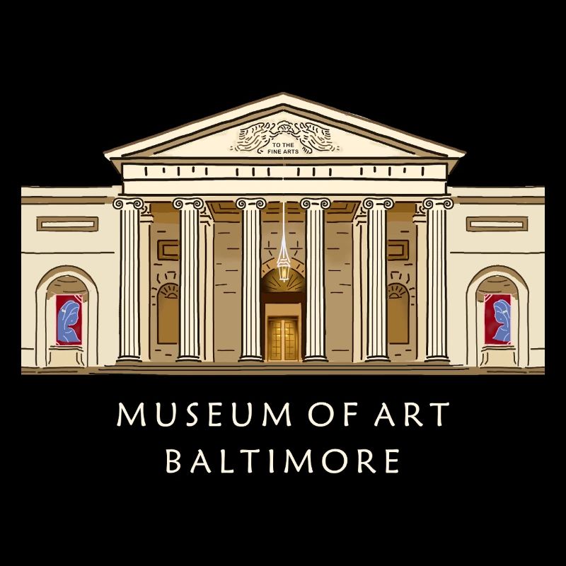 Musée de Baltimore, illustration dessinée à la main