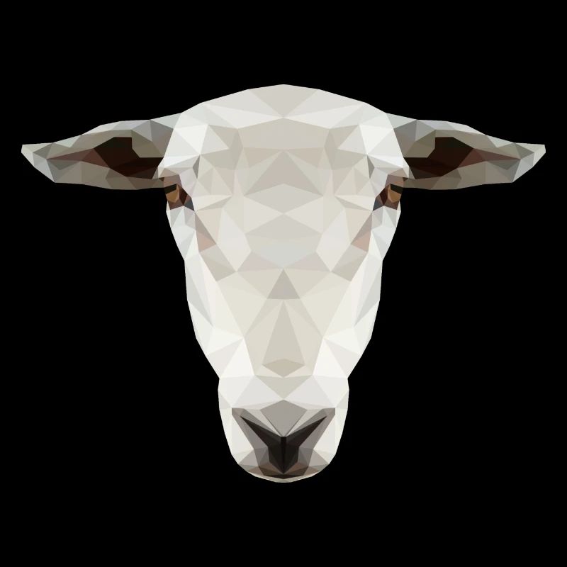 Schaf Kopf – Geometrisches Low Poly Tierdesign