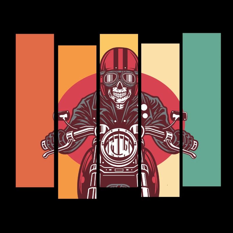 Motorcycle vintage skull