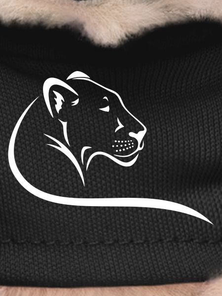 Elegant monochrome lion profile