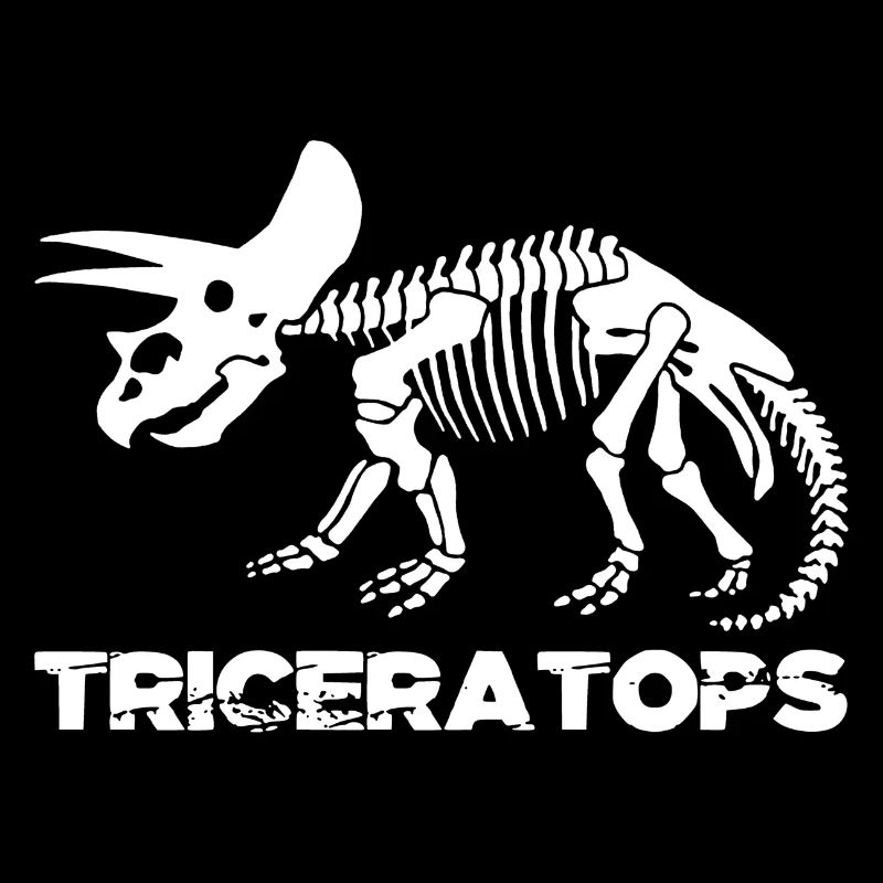 Squelette de tricératops blanc