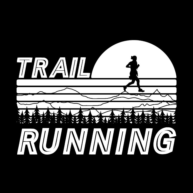 Trail Running Sunset avec montagnes et forêt