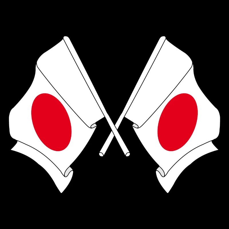 Two flags crossed Japan