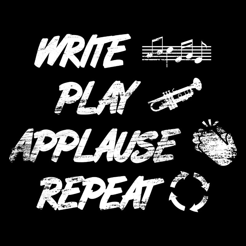 writing, playing, applause, repeating