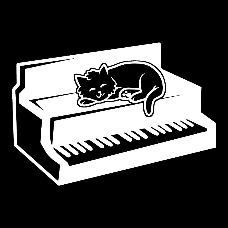 Pianist Klavier und Katze
