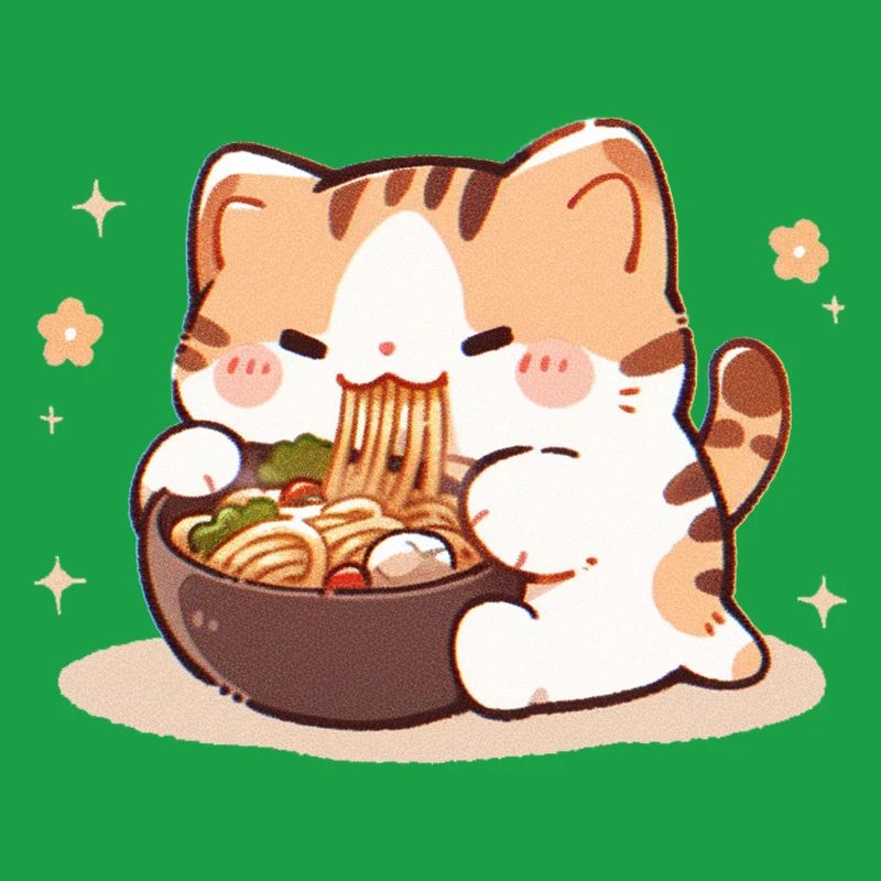 Mème de chat mangeant des spaghettis