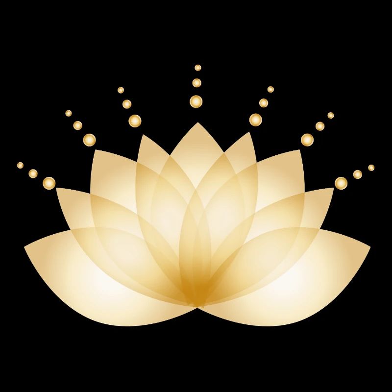 Golden blossom transparently stylized