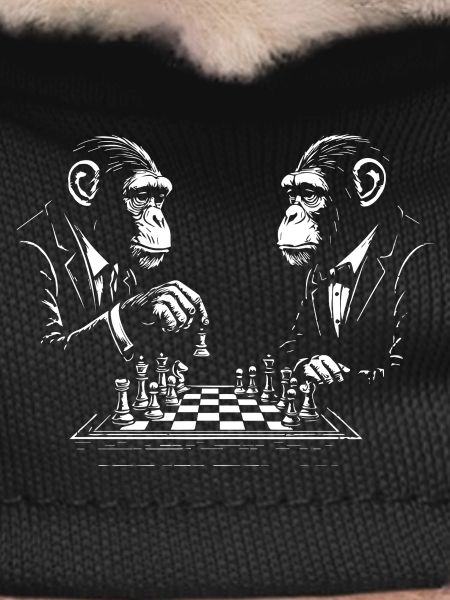 two monkeys play chess
