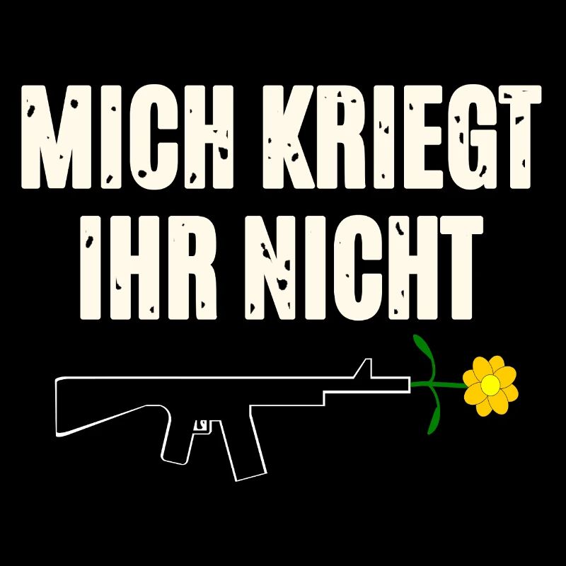 Pression de protestation avec une arme et une fleur