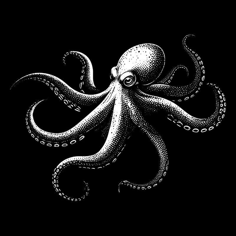 Pieuvre en Monochrome