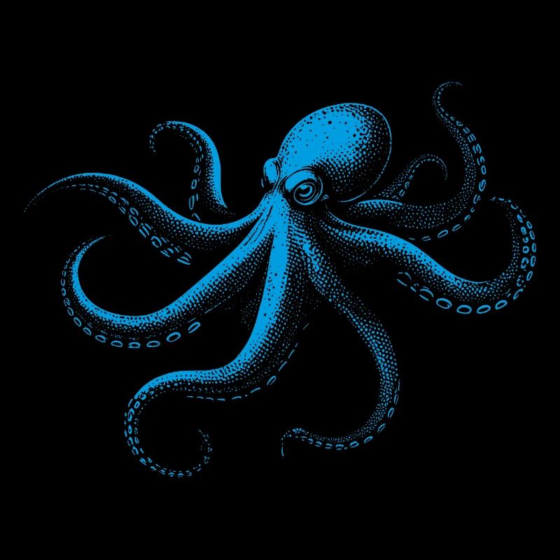 Oktopus in Monochrom