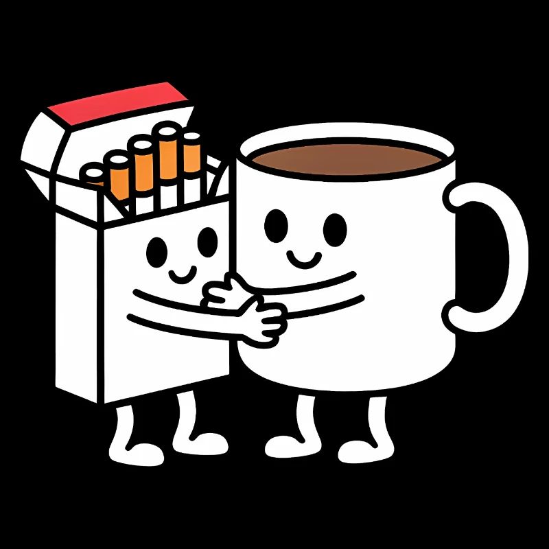 Café et cigarettes - Funny Balkan Breakfast T-