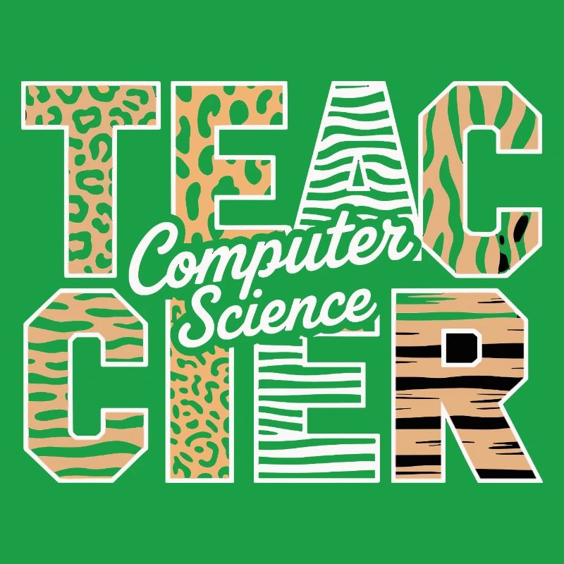Computer Science Teacher Animal Pattern Style