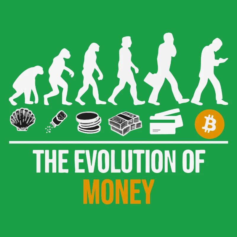 T-shirts Bitcoin - T-shirt Crypto - Évolution de l’argent
