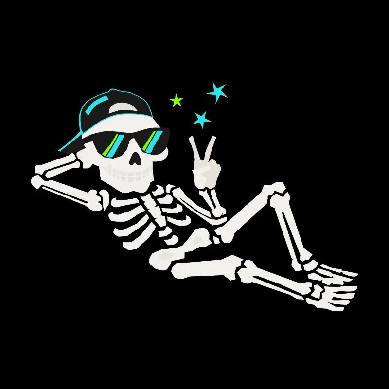 Casual skeleton in sunglasses